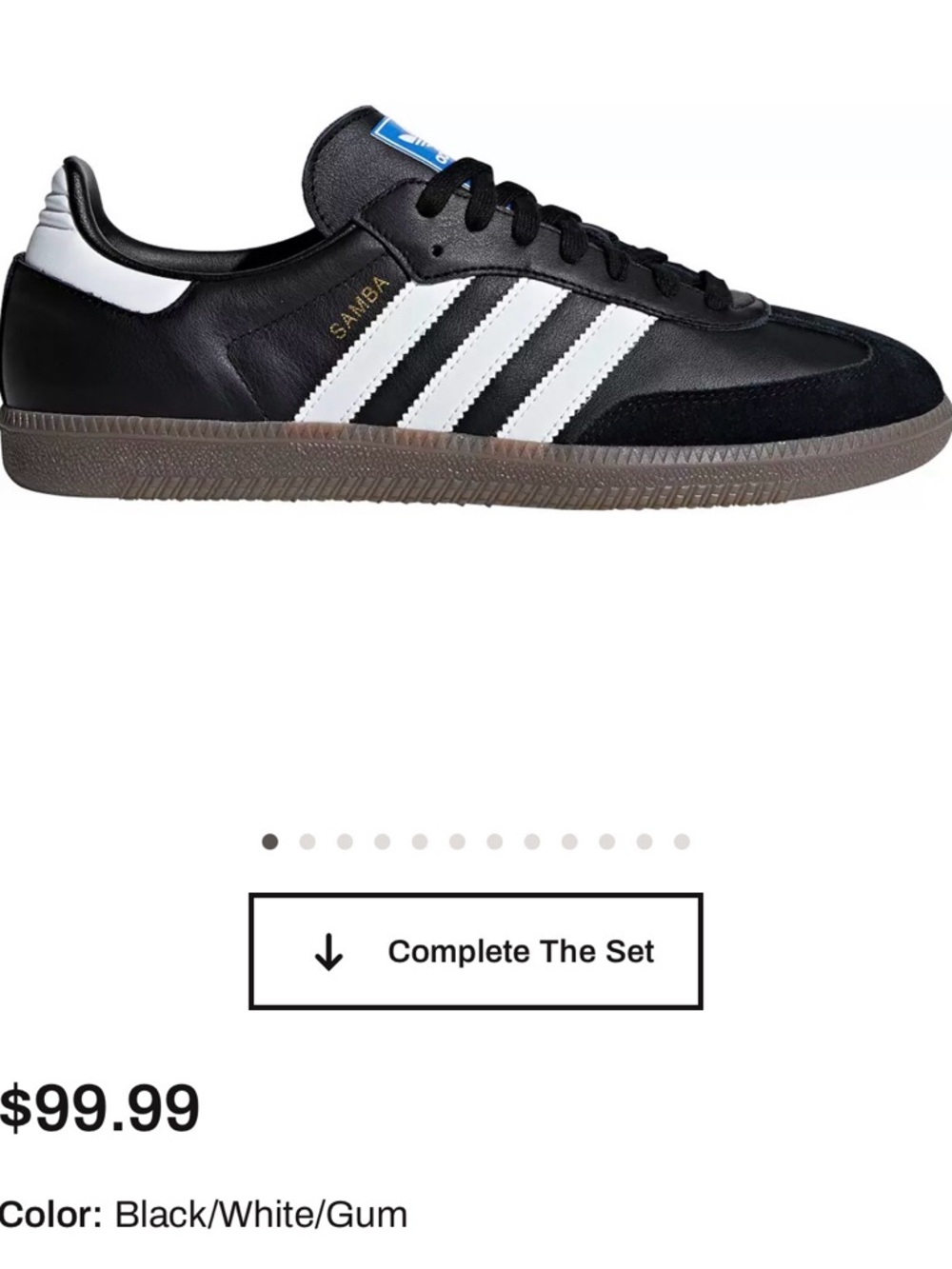 NWT adidas Samba OG W - Black with White Accents